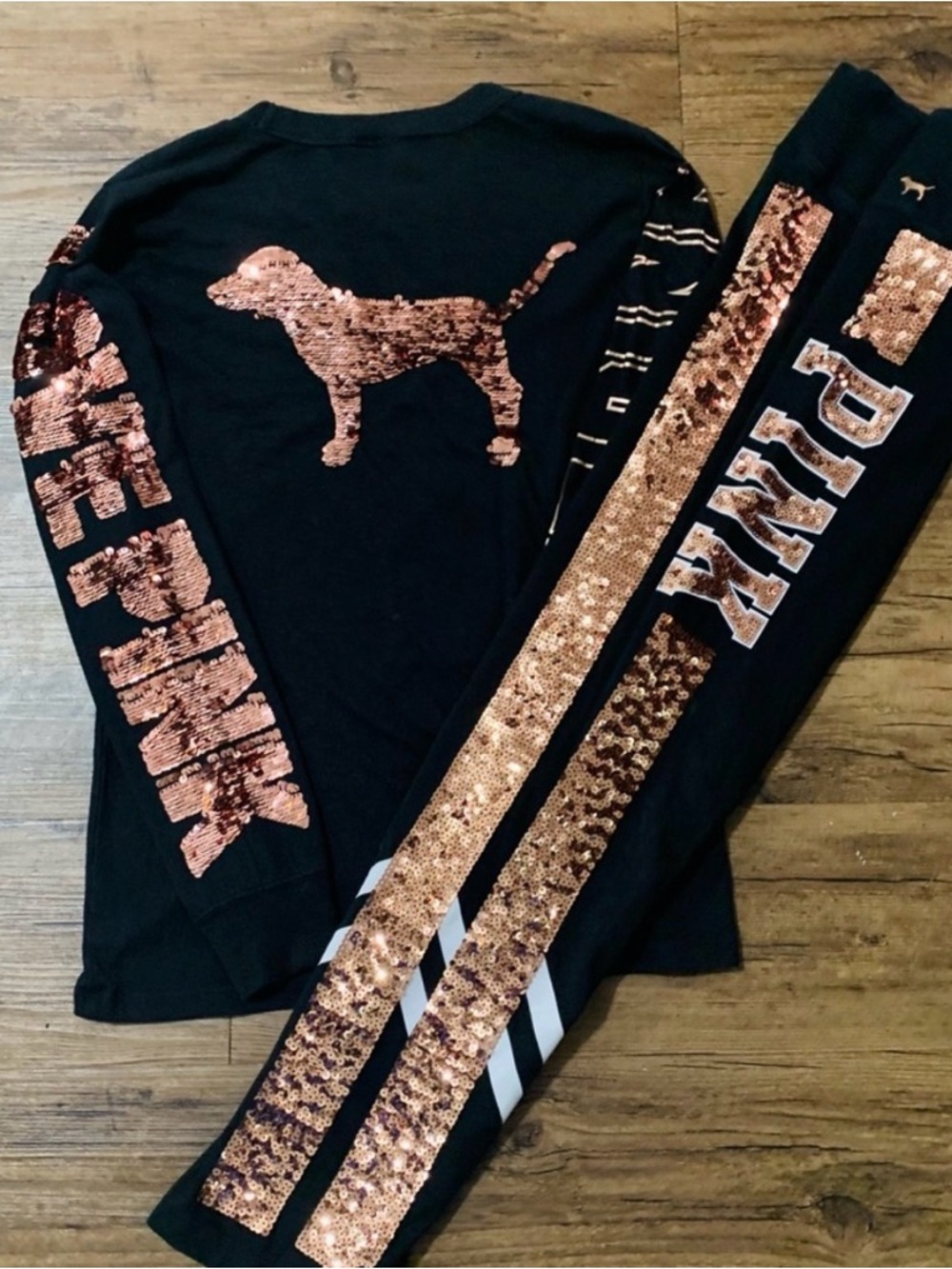 VS PINK ROSEGOLD BLING DOG OUTFIT SET S